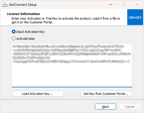 Activate via setup